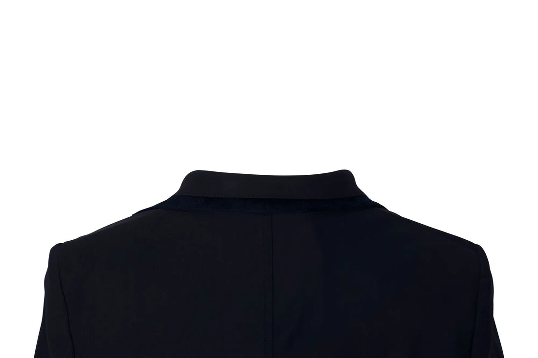 Grand Prix Saltare Premio Riding Show Coat, Navy with Navy Huntley Equestrian