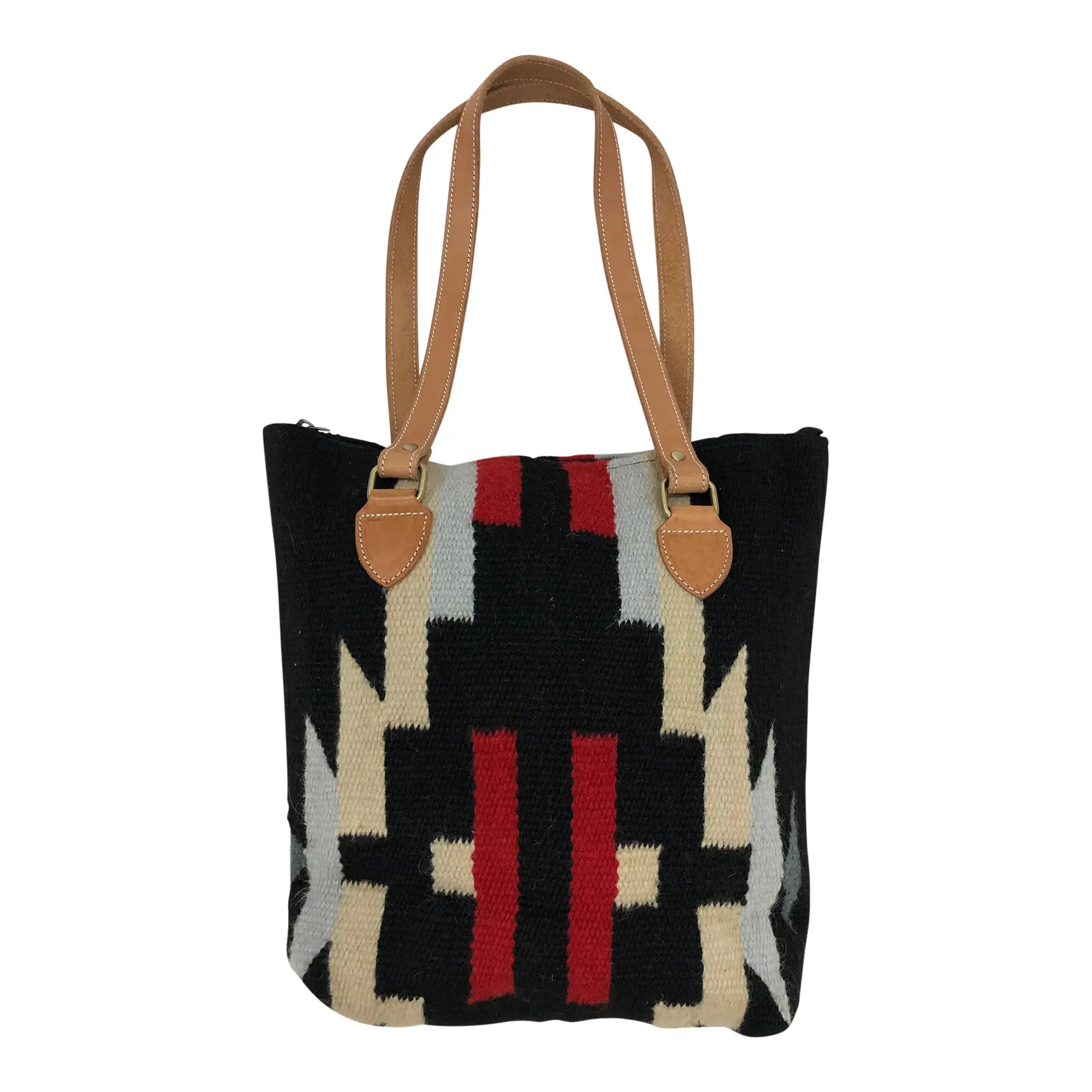 Huntley Black Navajo Southwestern Black Aztec Top Handle Tote Bag - Huntley Equestrian