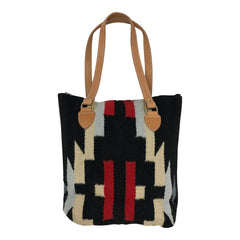 Huntley Black Navajo Southwestern Black Aztec Top Handle Tote Bag - Huntley Equestrian