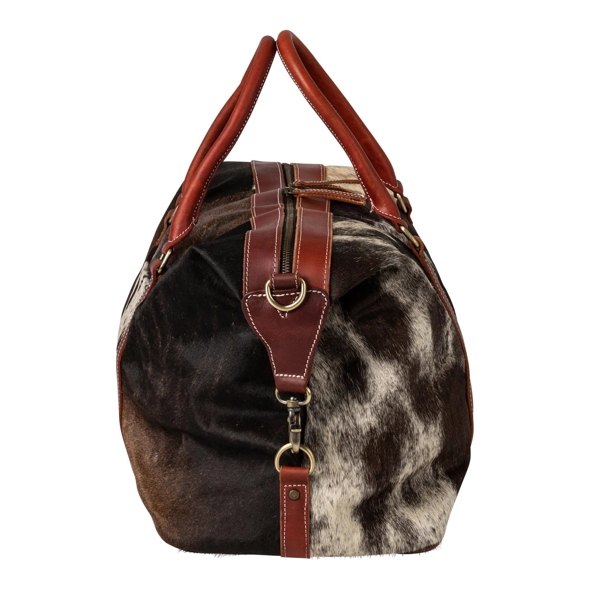 Huntley Cowhide Leather Large Travel Tote Bag Duffle Overnight Weekend Bag Carry On Shoulder Bag - Huntley Equestrian