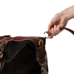 Huntley Cowhide Leather Large Travel Tote Bag Duffle Overnight Weekend Bag Carry On Shoulder Bag - Huntley Equestrian