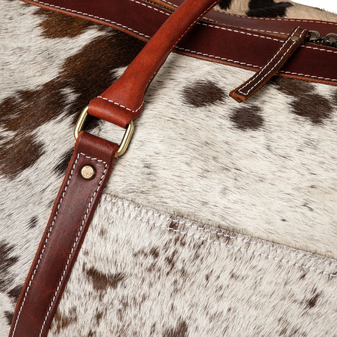 Huntley Cowhide Leather Large Travel Tote Bag Duffle Overnight Weekend Bag Carry On Shoulder Bag - Huntley Equestrian