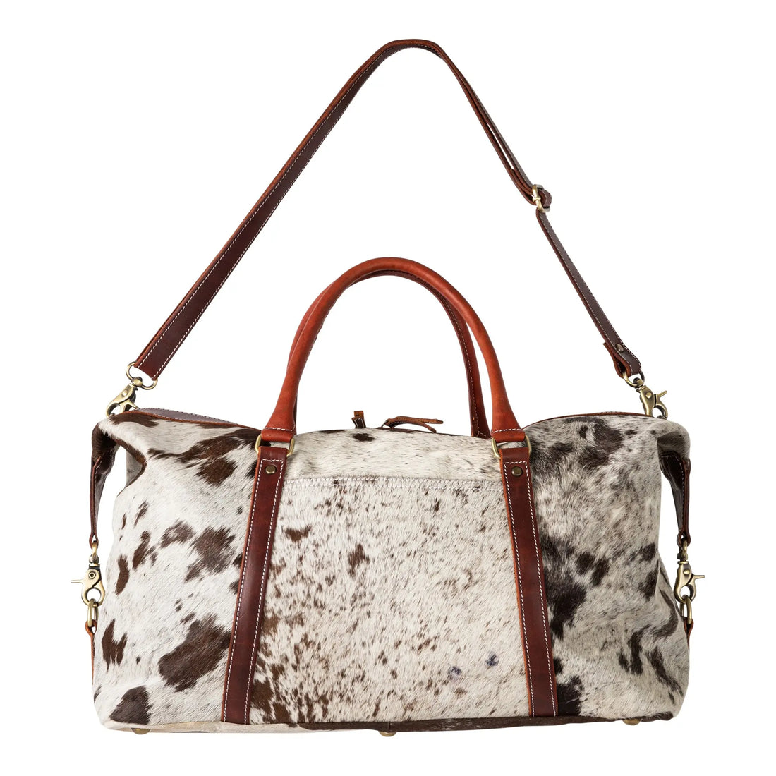 Huntley Cowhide Leather Large Travel Tote Bag Duffle Overnight Weekend Bag Carry On Shoulder Bag - Huntley Equestrian