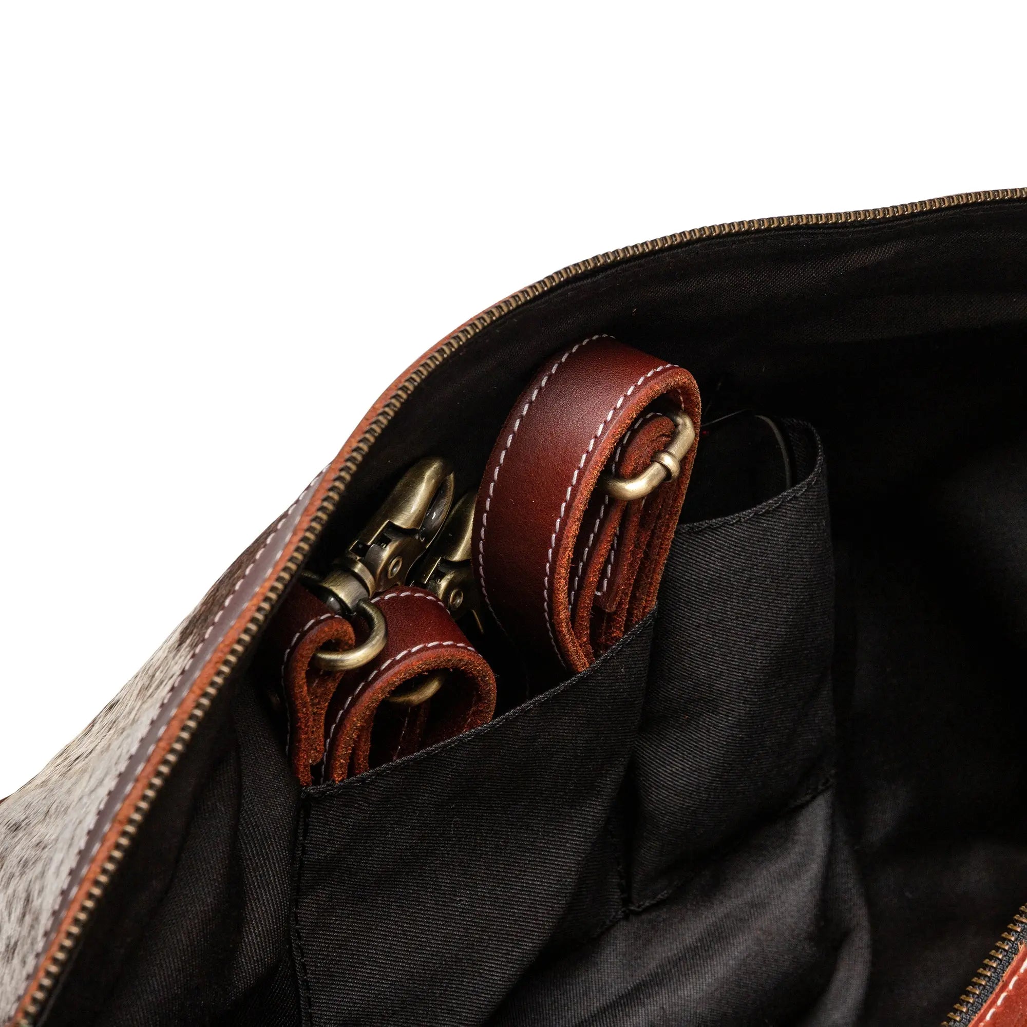 Huntley Cowhide Leather Large Travel Tote Bag Duffle Overnight Weekend Bag Carry On Shoulder Bag - Huntley Equestrian