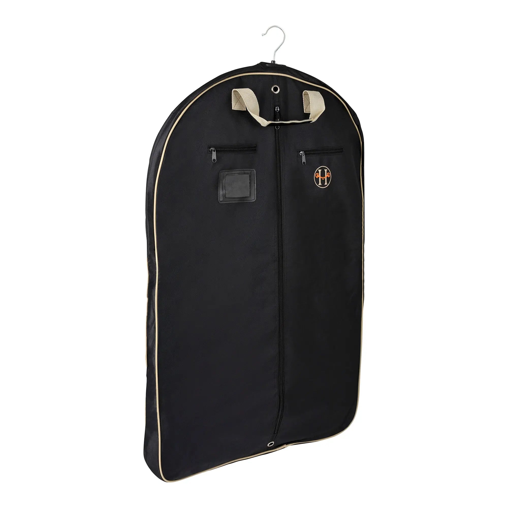 Huntley Equestrian Deluxe Black Travel Carry On Garment Bag with Accessories Zipper Cover for Travel, Business, Horse Shows - Huntley Equestrian