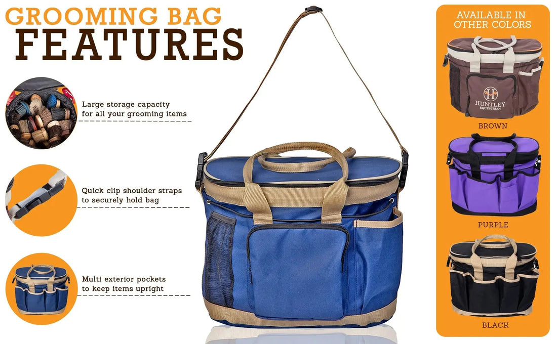 Huntley Equestrian Deluxe Grooming Bag, Brown - Huntley Equestrian