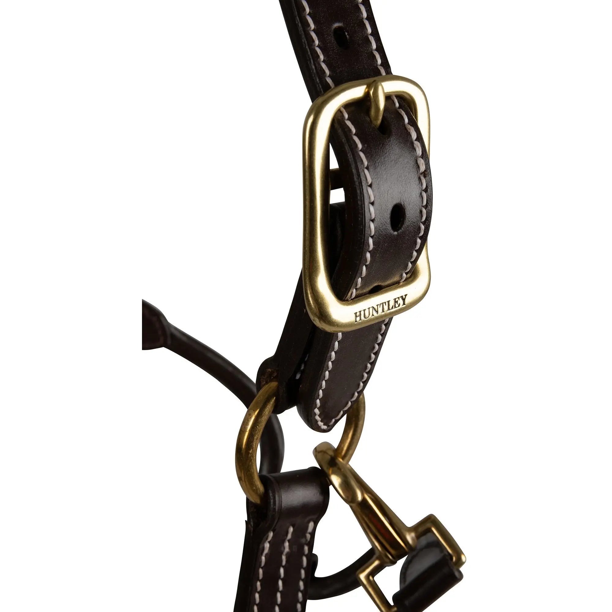 Huntley Equestrian Fancy Stitched Premium Leather Padded Halter - Huntley Equestrian