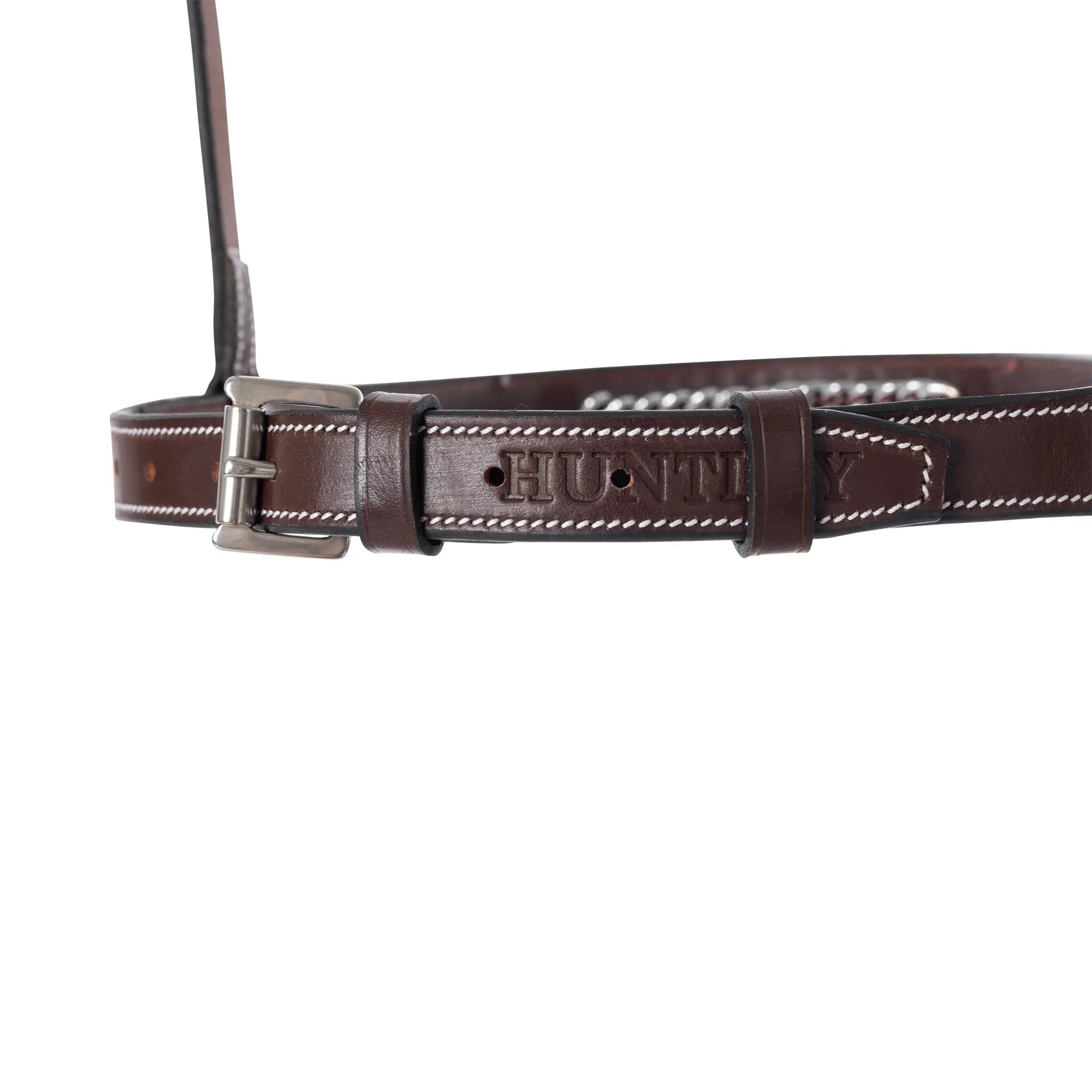 Huntley Equestrian Fancy Stitched Raised Chain Noseband - Huntley Equestrian