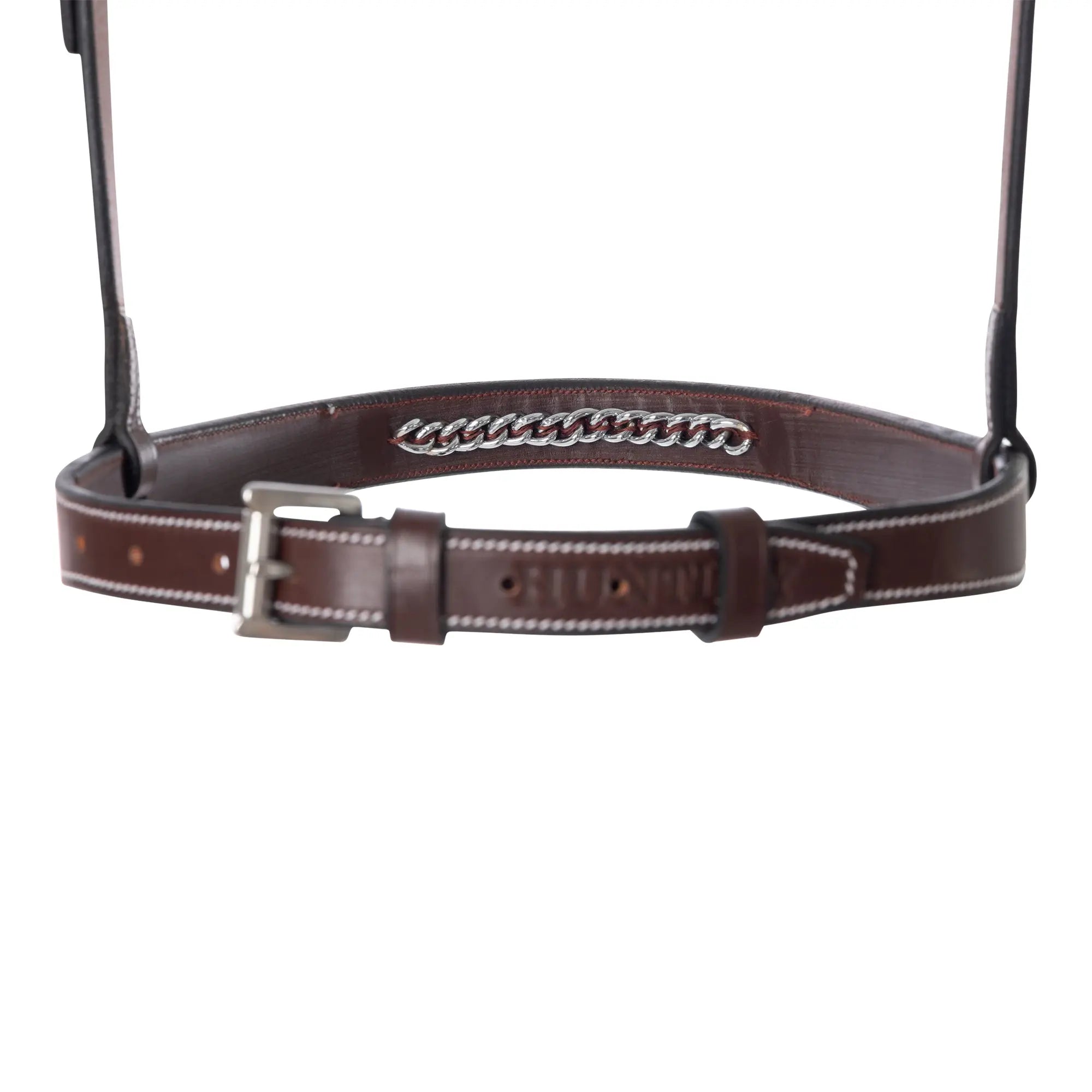 Huntley Equestrian Fancy Stitched Raised Chain Noseband - Huntley Equestrian