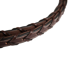 Huntley Equestrian Fancy Stitched Rubber Lined Laced Reins, Size Full - Huntley Equestrian