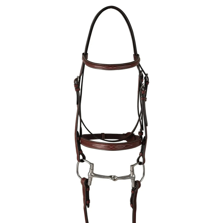 Huntley Equestrian Fancy Stitched Schooling Hunter Bridle with Reins Huntley Equestrian