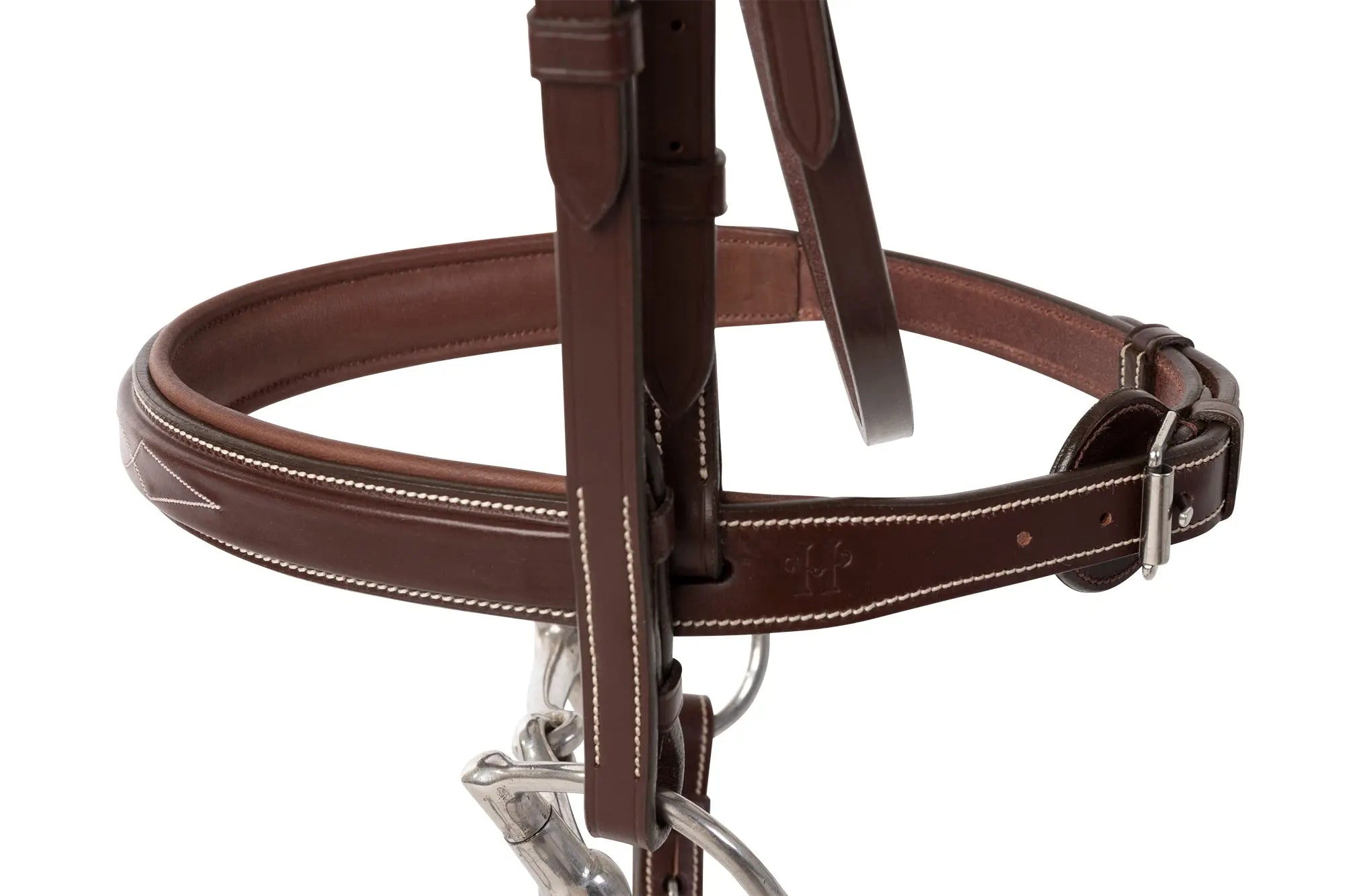 Huntley Equestrian Fancy Stitched Square Raised Padded Noseband - Huntley Equestrian
