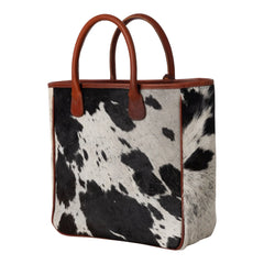 Huntley Equestrian Hair On Hide Cow Leather Tote Handbag - Huntley Equestrian