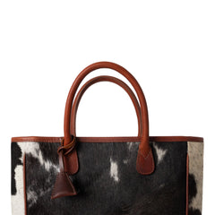 Huntley Equestrian Hair On Hide Cow Leather Tote Handbag - Huntley Equestrian