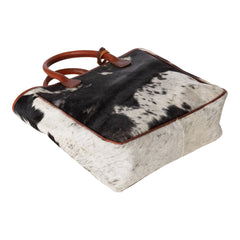 Huntley Equestrian Hair On Hide Cow Leather Tote Handbag - Huntley Equestrian