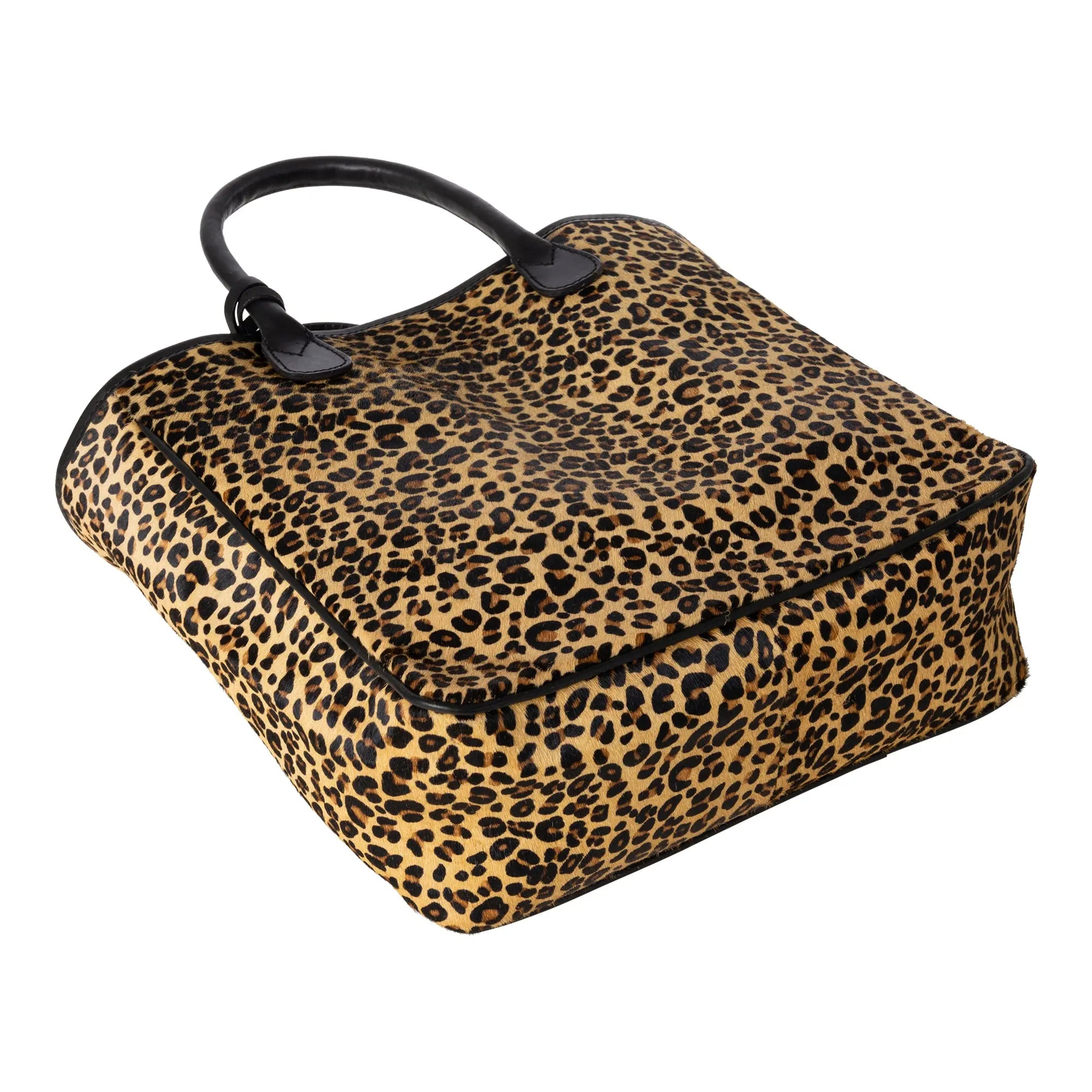 Huntley Equestrian Leopard Hair On Hide Tote Handbag - Huntley Equestrian