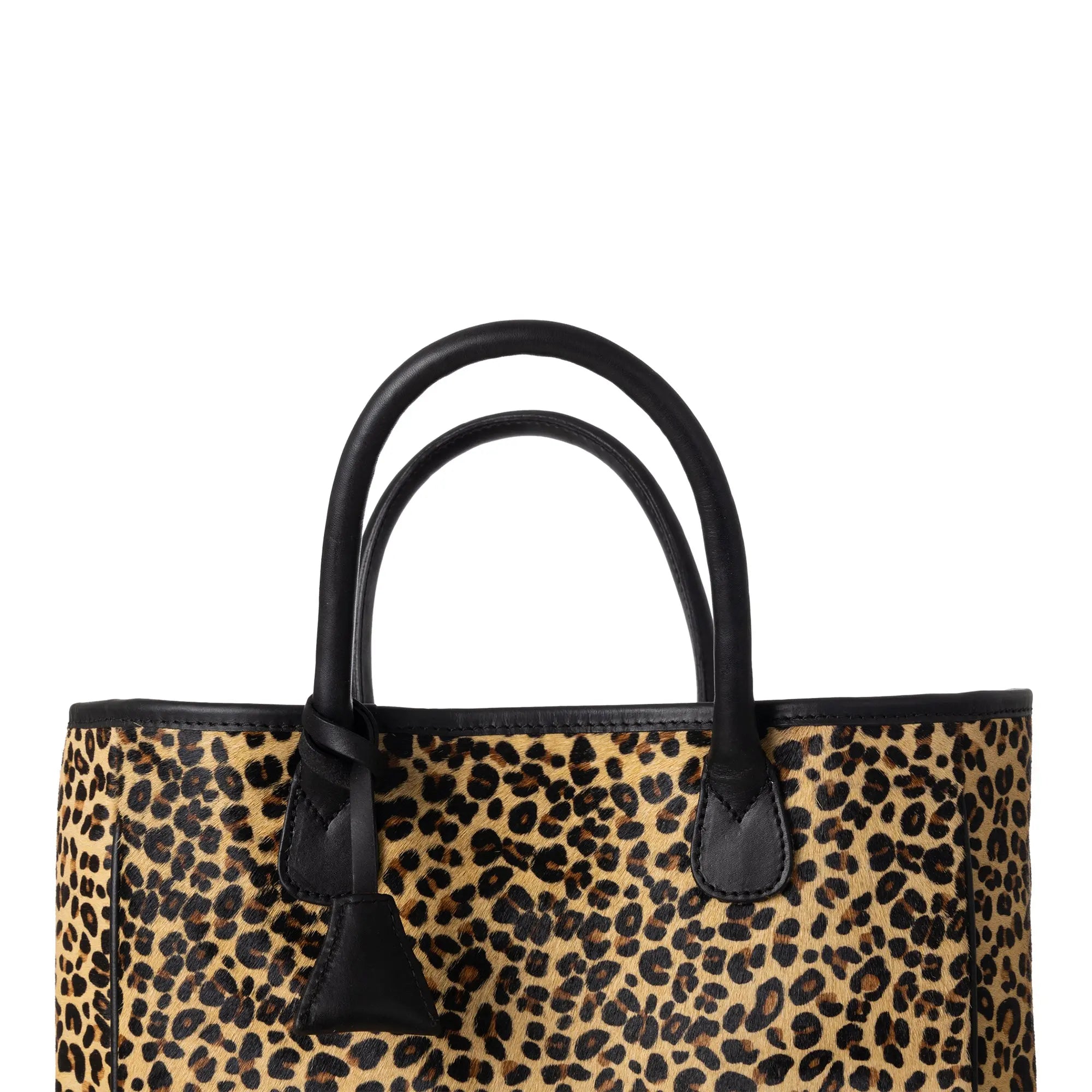 Huntley Equestrian Leopard Hair On Hide Tote Handbag - Huntley Equestrian
