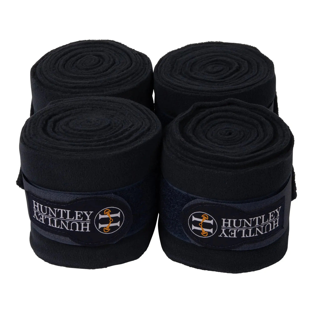 Huntley Equestrian Polo Fleece Wraps, Set of 4, Black - Huntley Equestrian