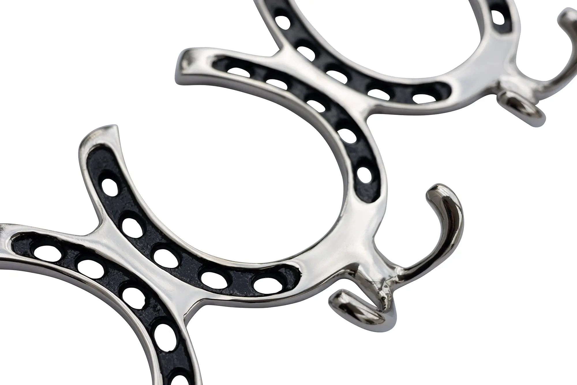 Huntley Equestrian Silver Horseshoe Wall Hook Rack-6 Hook Equestrian Home and Barn Decor