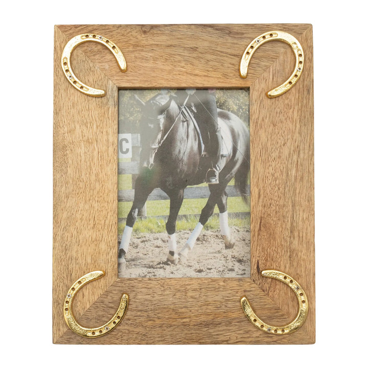 Huntley Equestrian Wooden Picture Frame with Gold Horse Shoes, 5 x 7 Huntley Equestrian