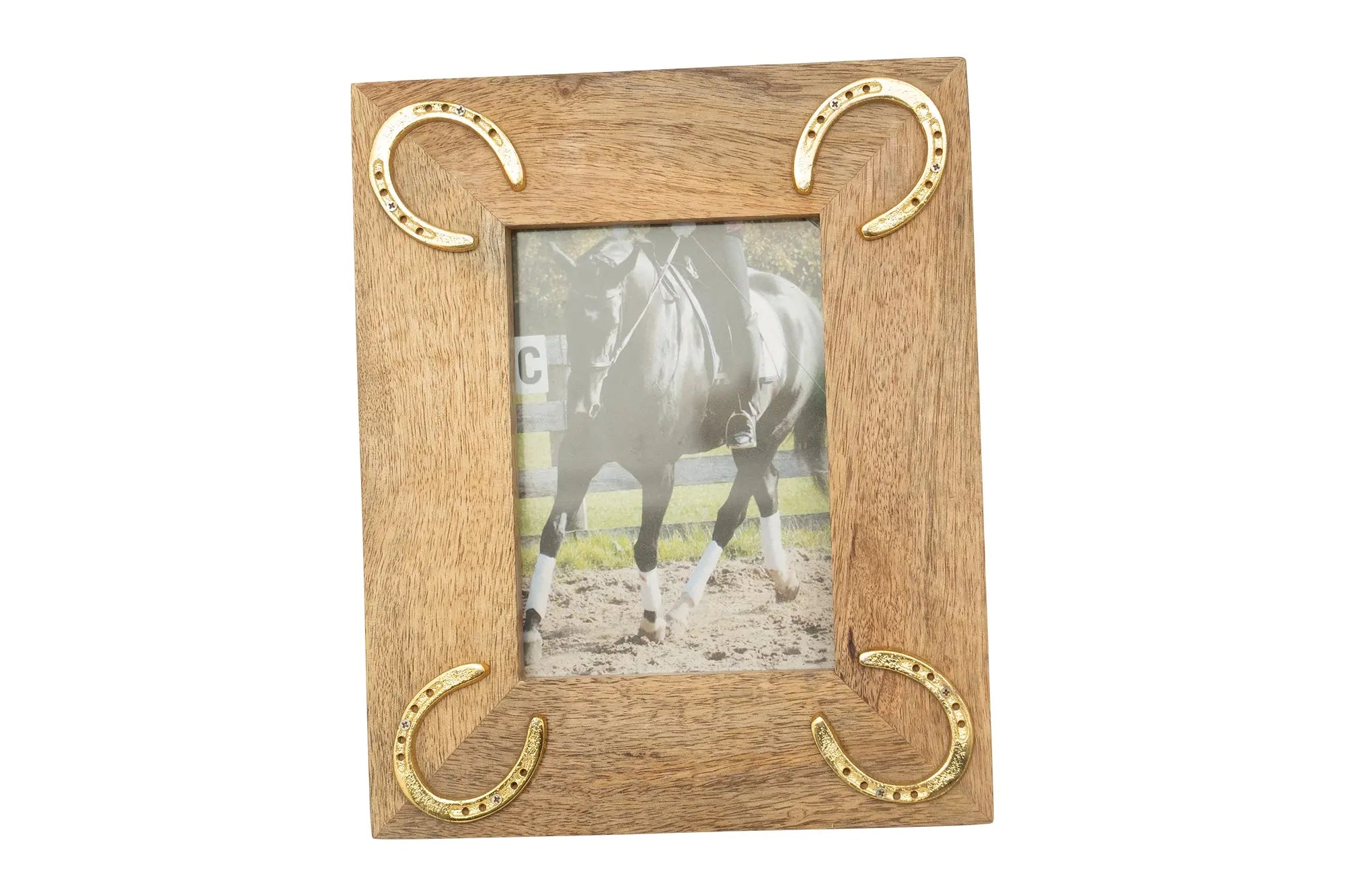 Huntley Equestrian Wooden Picture Frame with Gold Horse Shoes, 5 x 7 Huntley Equestrian
