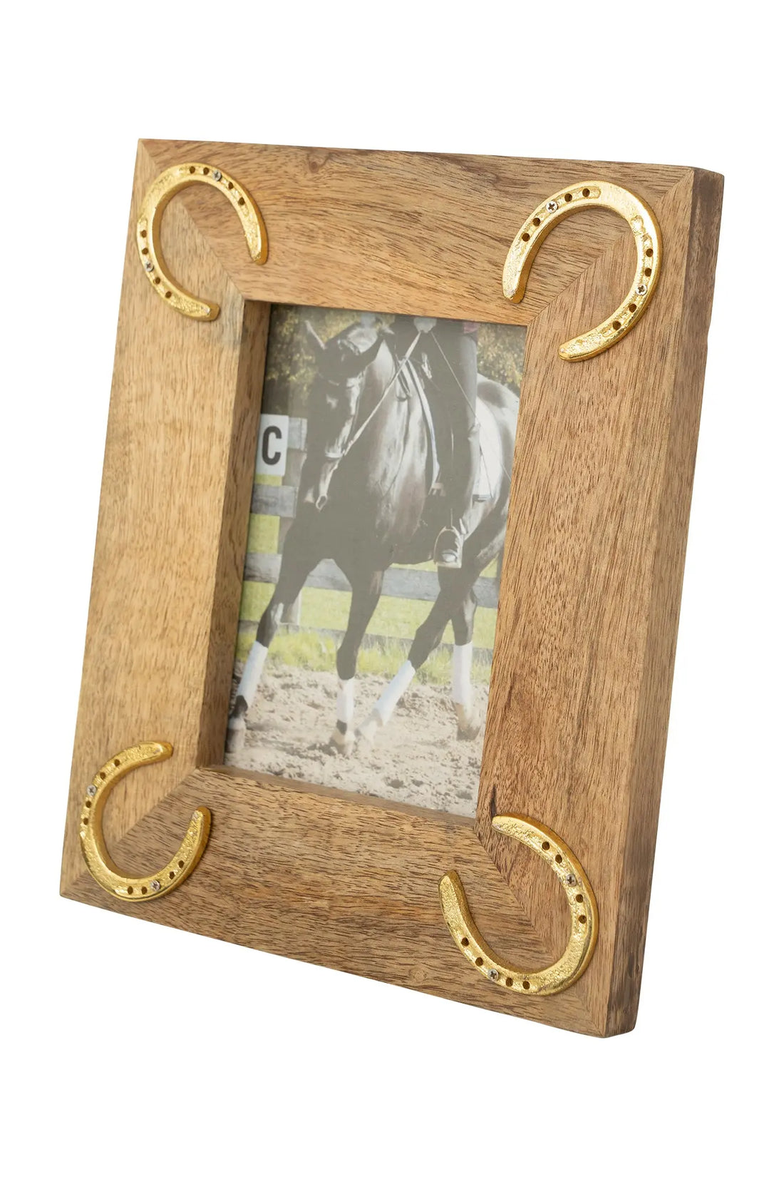 Huntley Equestrian Wooden Picture Frame with Gold Horse Shoes, 5 x 7 Huntley Equestrian