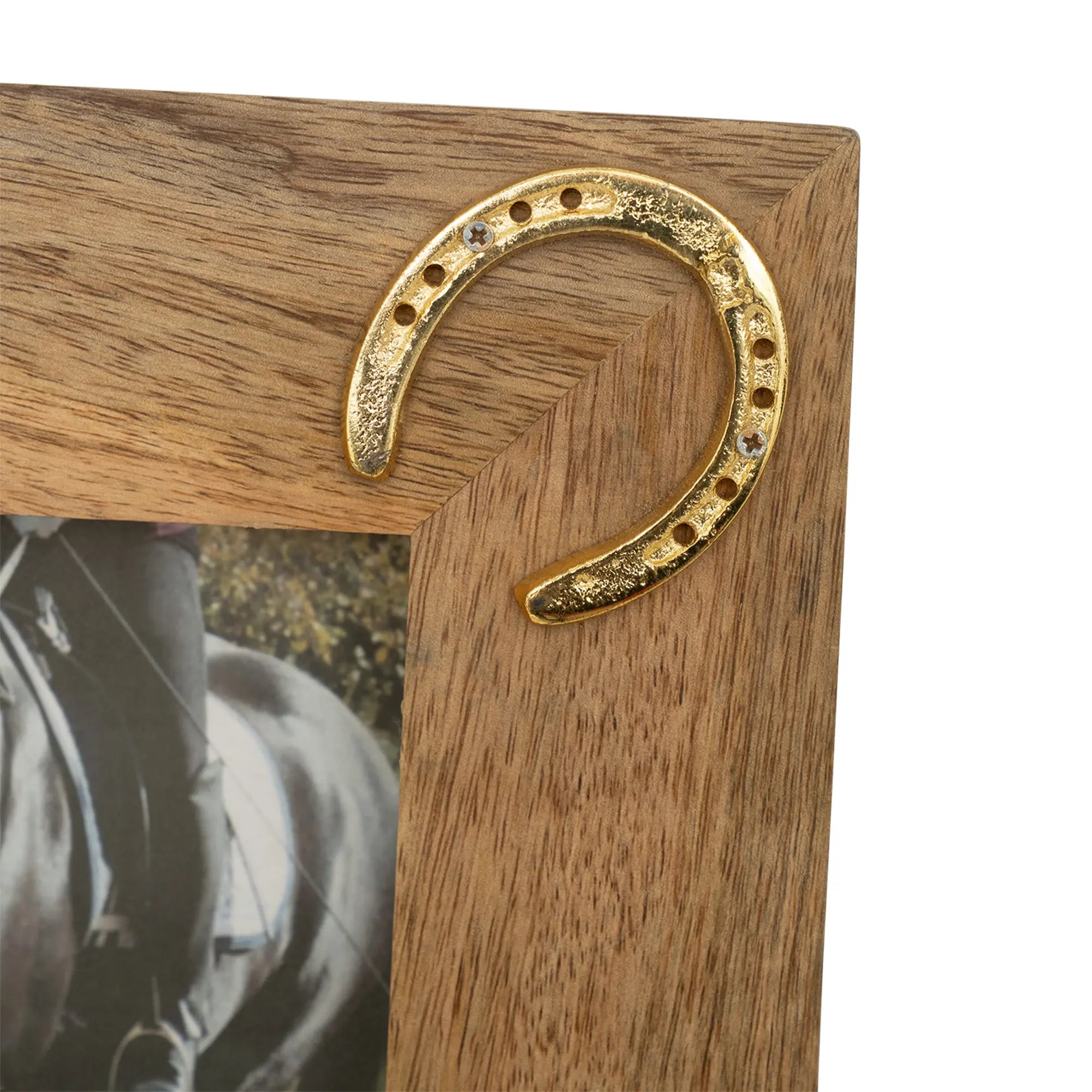 Huntley Equestrian Wooden Picture Frame with Gold Horse Shoes, 5 x 7 Huntley Equestrian