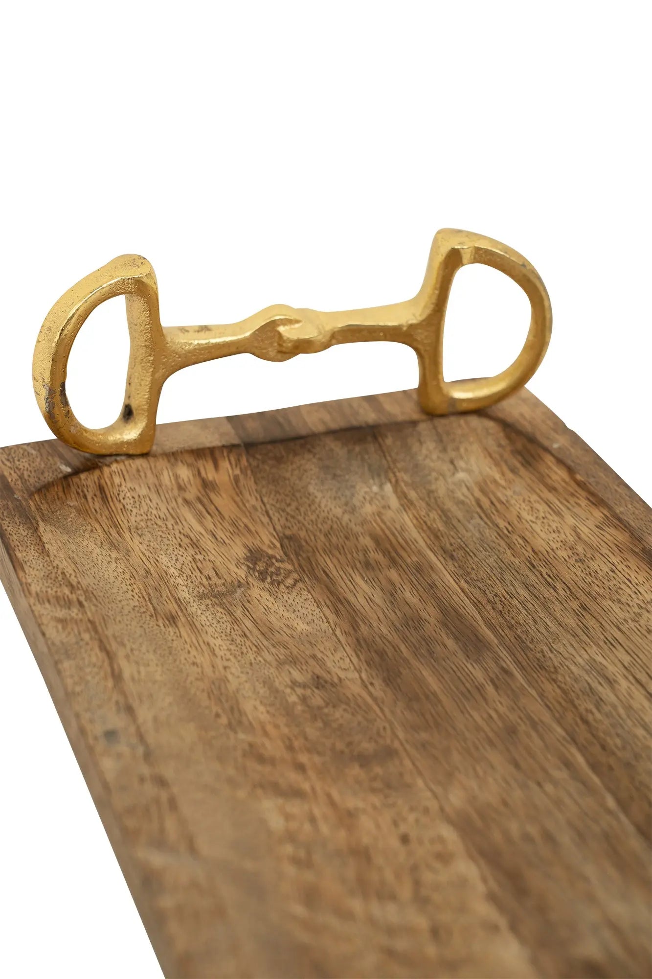 Huntley Equestrian Wooden Rectangle Tray with Gold Bit Handles Huntley Equestrian