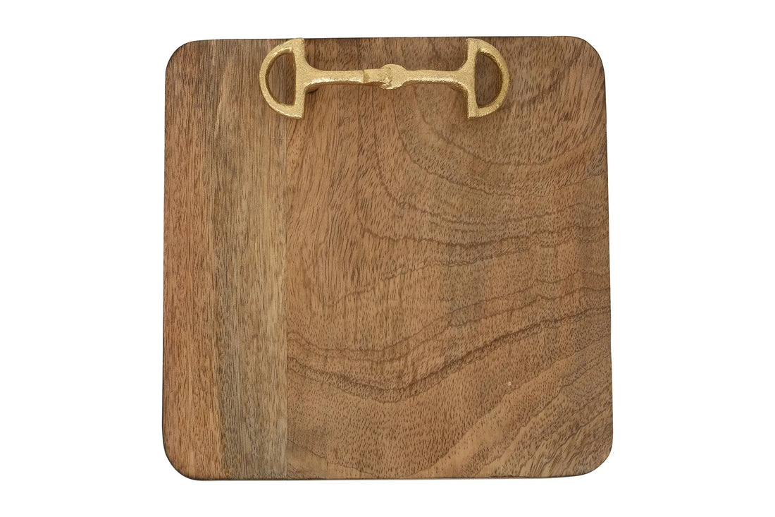 Huntley Equestrian Wooden Square Tray with Gold Bit Huntley Equestrian