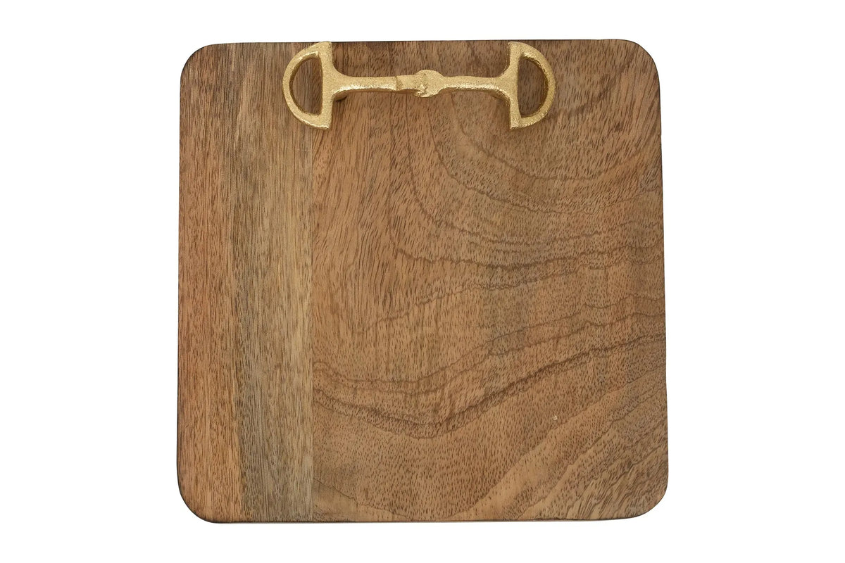 Huntley Equestrian Wooden Square Tray with Gold Bit Huntley Equestrian
