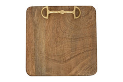 Huntley Equestrian Wooden Square Tray with Gold Bit Huntley Equestrian
