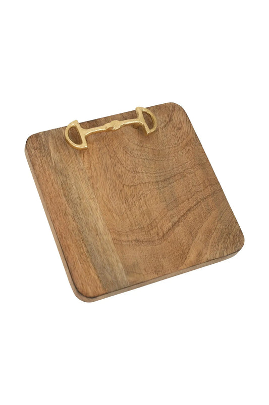 Huntley Equestrian Wooden Square Tray with Gold Bit Huntley Equestrian