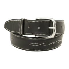 Huntley Fancy Stitched Ladies  1.5" Inch wide belt, Black Huntley Equestrian