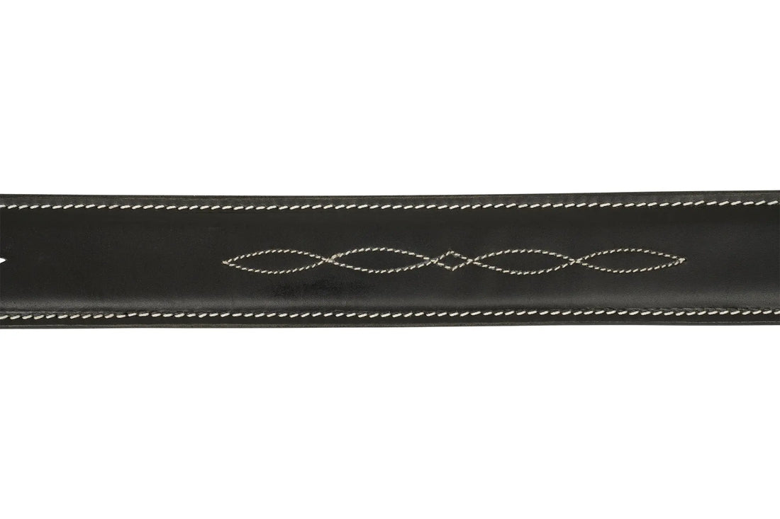 Huntley Fancy Stitched Ladies  1.5" Inch wide belt, Black Huntley Equestrian