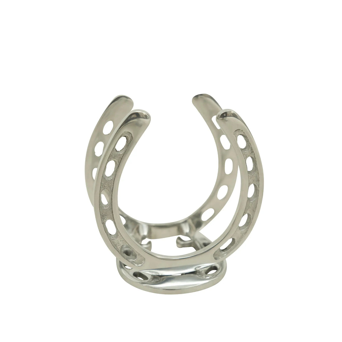 Huntley Horse Shoe Napkin Holder, Aluminum Silver Finish Huntley Equestrian