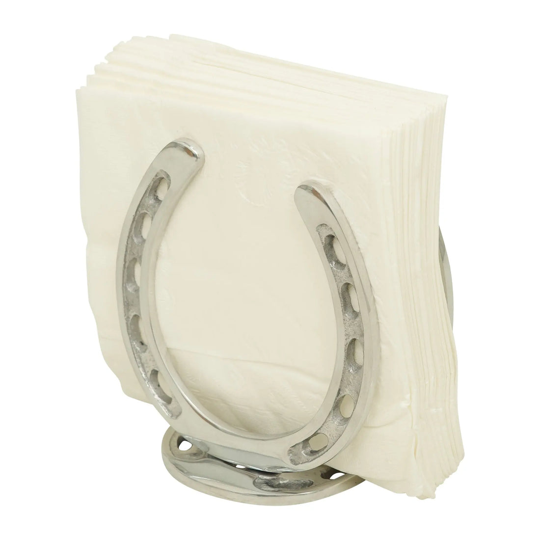 Huntley Horse Shoe Napkin Holder, Aluminum Silver Finish Huntley Equestrian