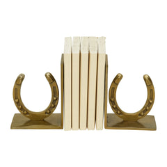 Huntley Horse shoe Bookends, Pair, Brass Antique Finish Huntley Equestrian