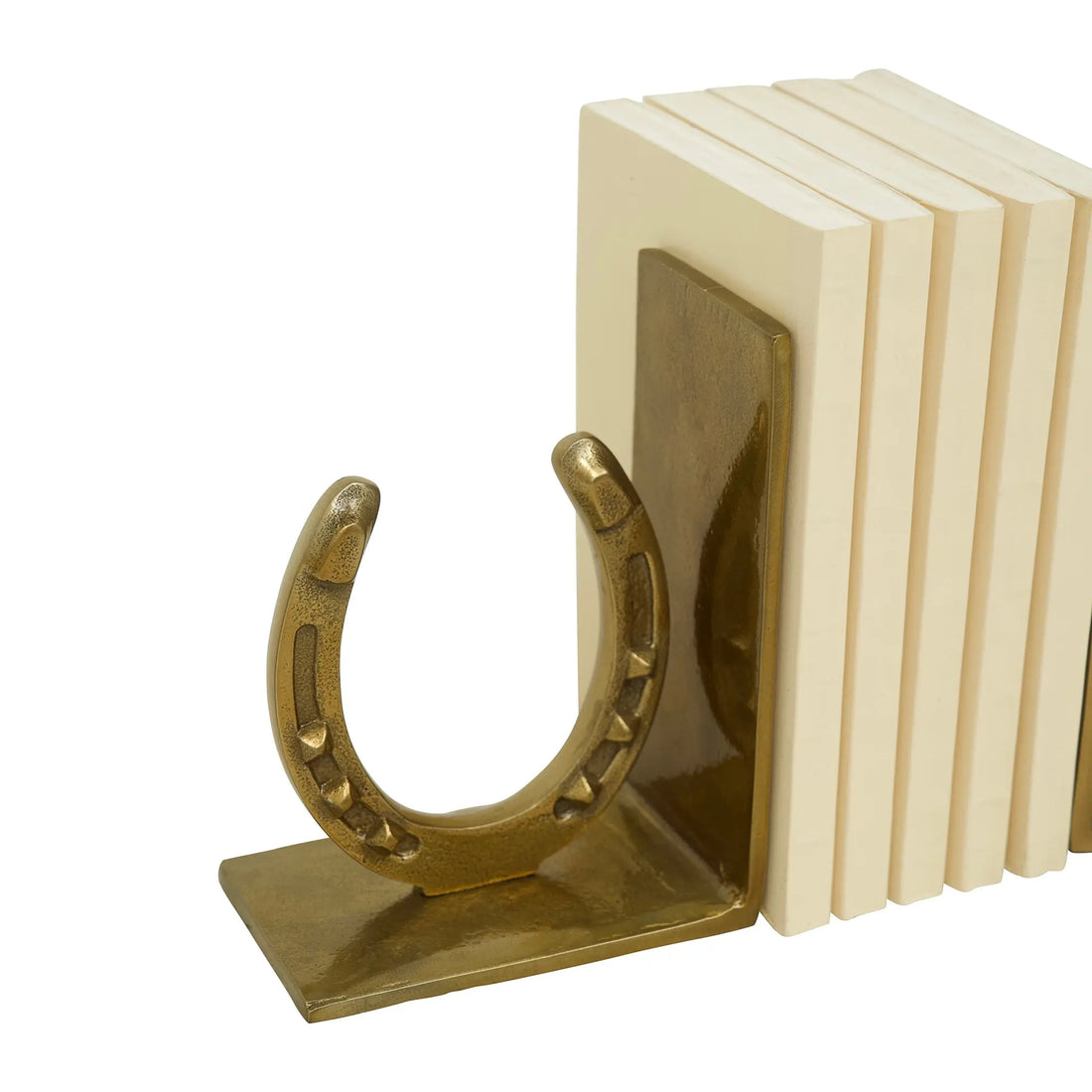 Huntley Horse shoe Bookends, Pair, Brass Antique Finish Huntley Equestrian