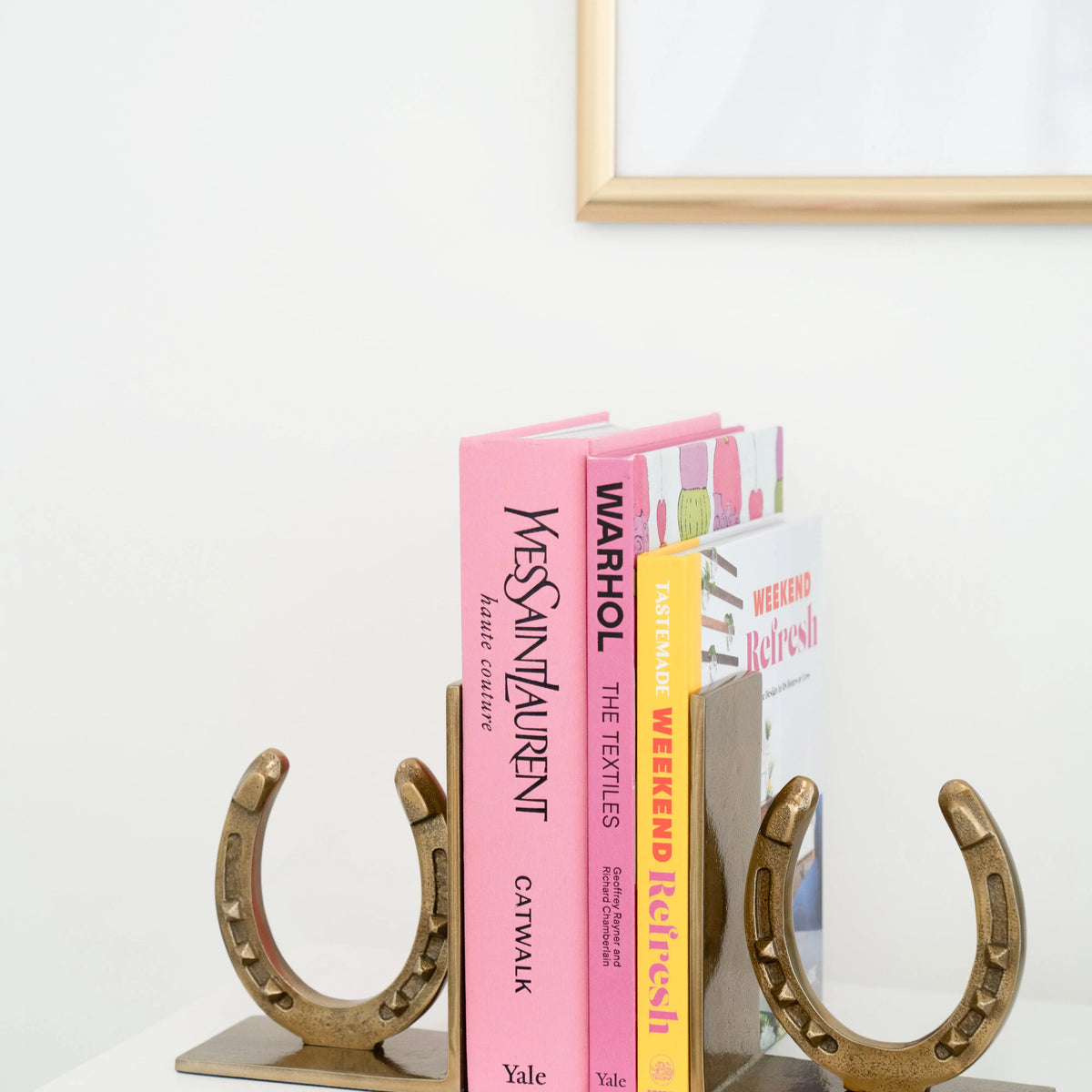 Huntley Horse shoe Bookends, Pair, Brass Antique Finish