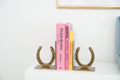 Huntley Horse shoe Bookends, Pair, Brass Antique Finish Huntley Equestrian