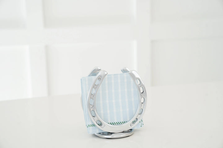 Huntley Horseshoe Napkin Holder, Aluminum Silver Finish Huntley Equestrian