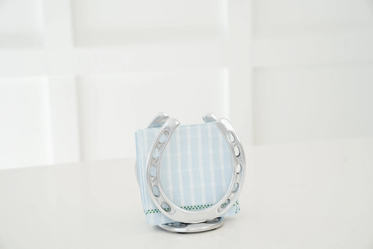 Huntley Horseshoe Napkin Holder, Aluminum Silver Finish Huntley Equestrian