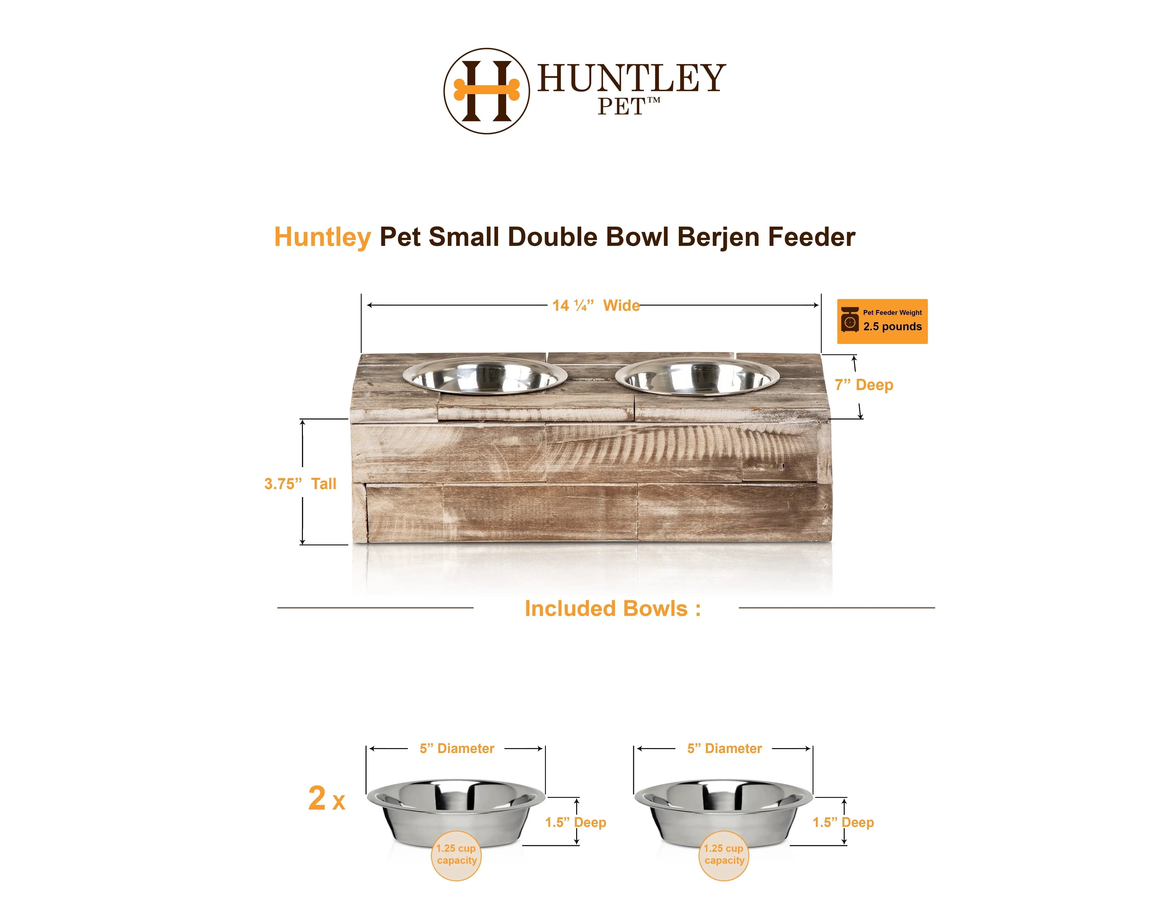 Huntley Pet Elevated Dog and Cat Double Bowl Feeder - Huntley Equestrian
