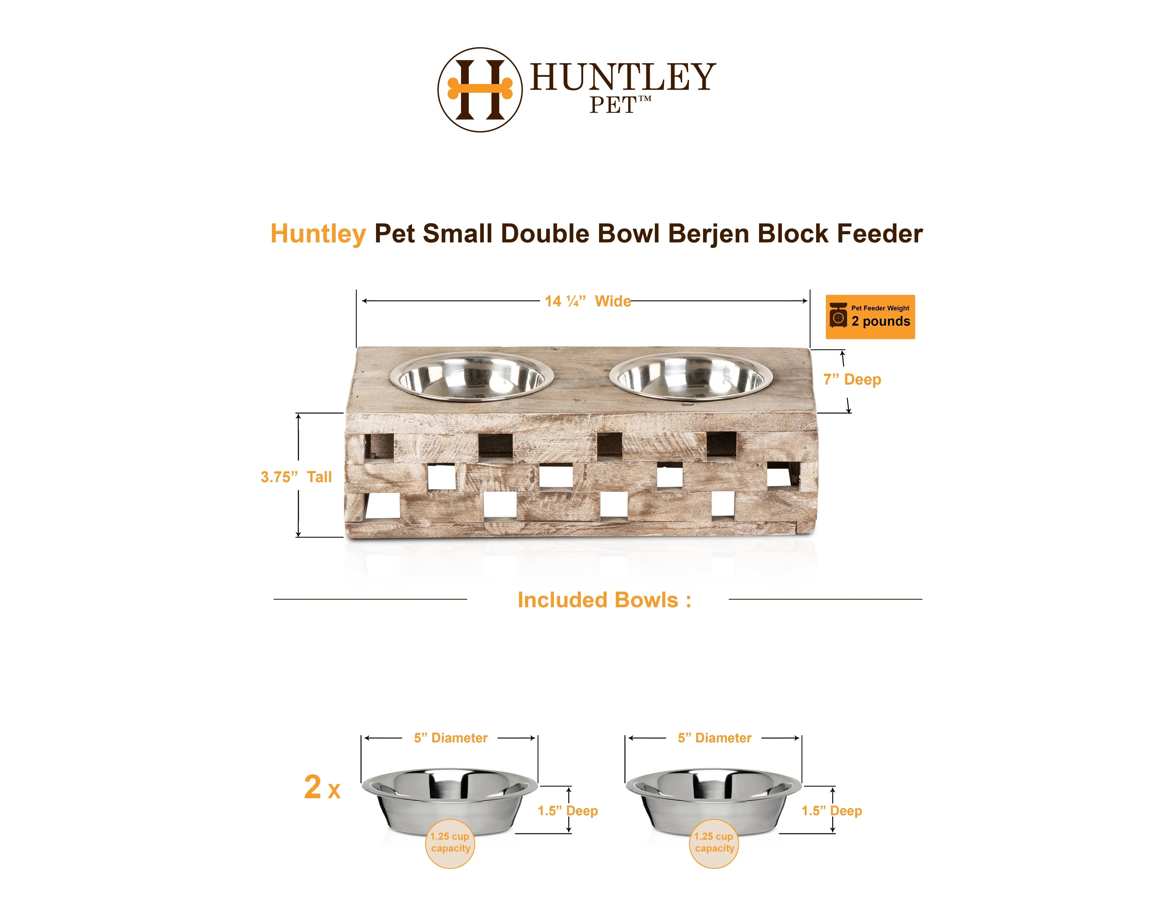 Huntley Pet Elevated Dog and Cat Double Bowl Feeder - Huntley Equestrian