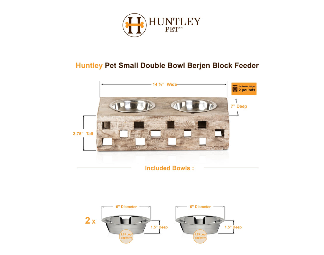 Huntley Pet Elevated Dog and Cat Double Bowl Feeder - Huntley Equestrian