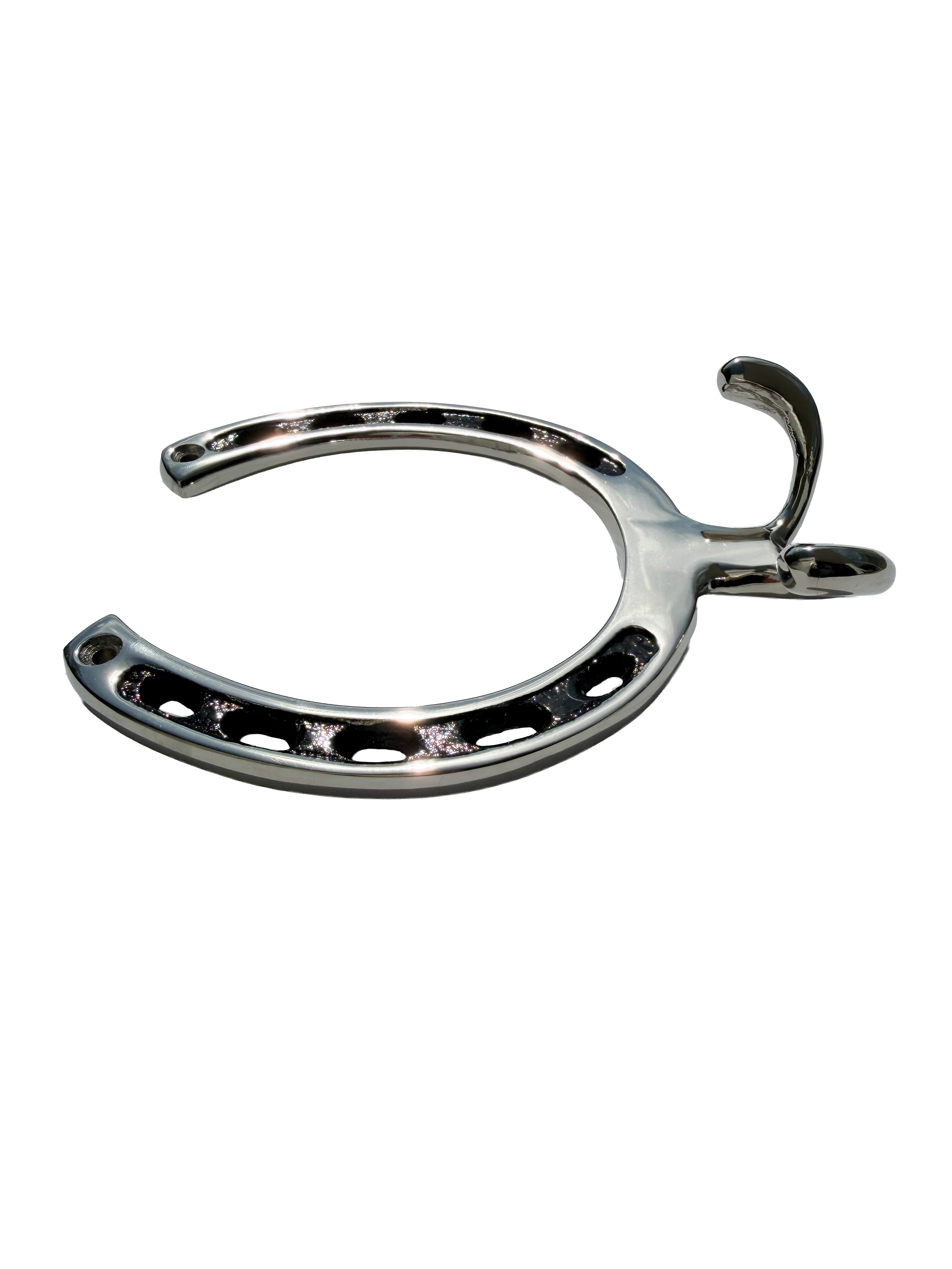 Huntley Equestrian Silver Horseshoe Wall Hook Rack-2 Hook Equestrian Home and Barn Decor