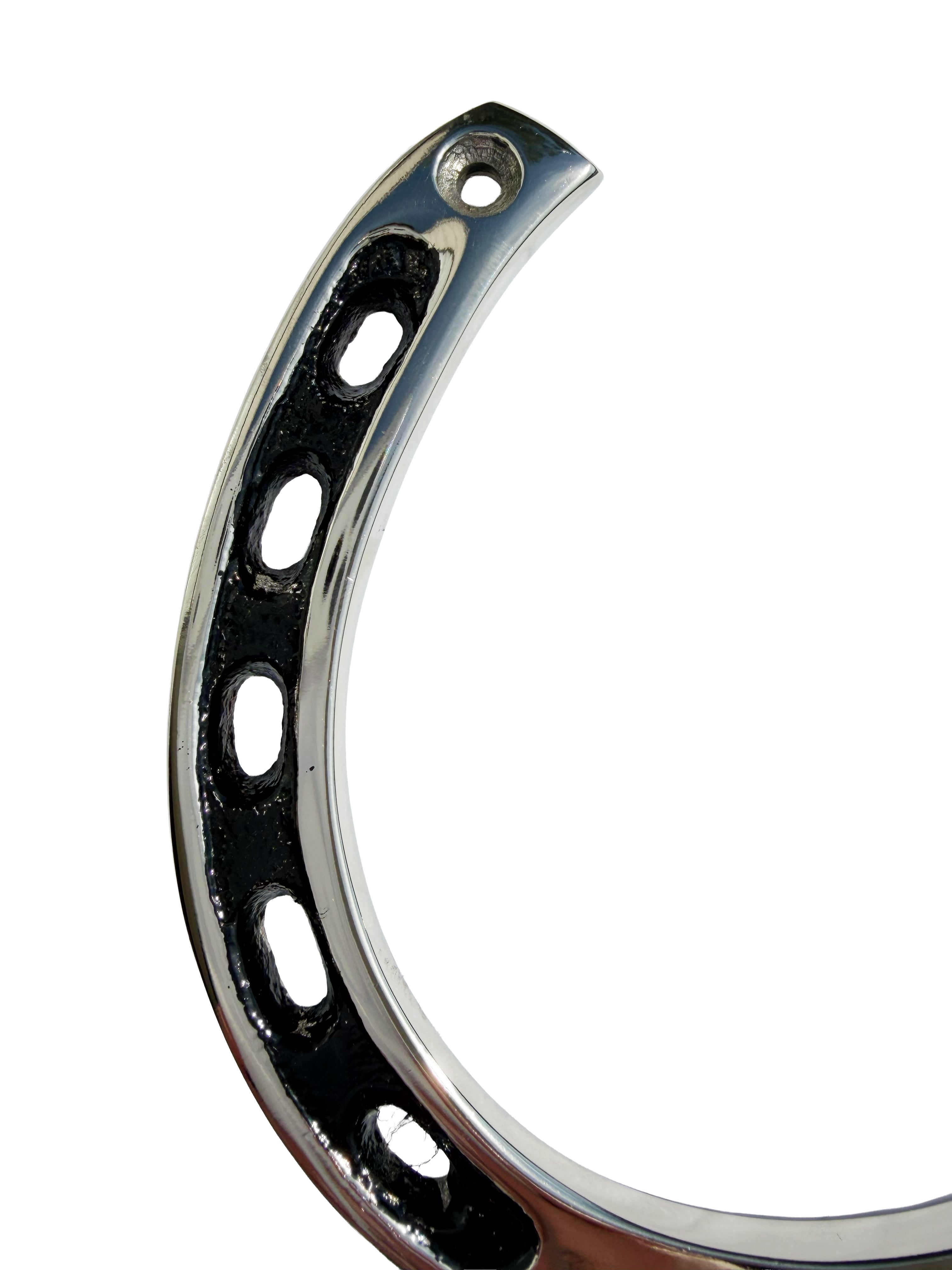 Huntley Equestrian Silver Horseshoe Wall Hook Rack-2 Hook Equestrian Home and Barn Decor