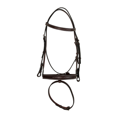 Huntley Equestrian Sedgwick Fancy Stitched Fixed Flash Noseband Bridle With Reins