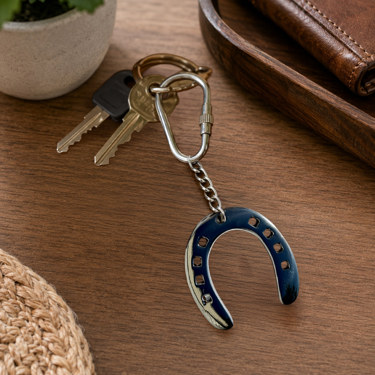 Huntley Equestrian Silver Horsehoe Keychain
