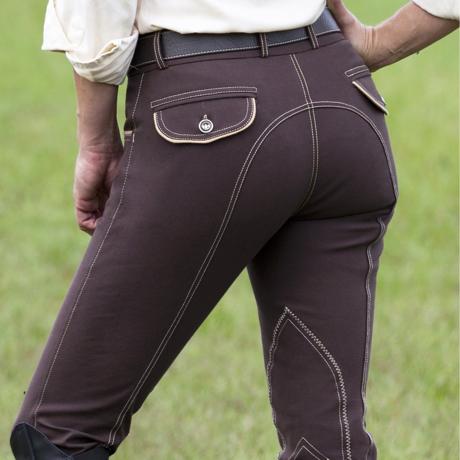 Women's KERRITS Small Pull-On Black Knee Patch Horse Riding Pants Breeches  Tight - Đức An Phát